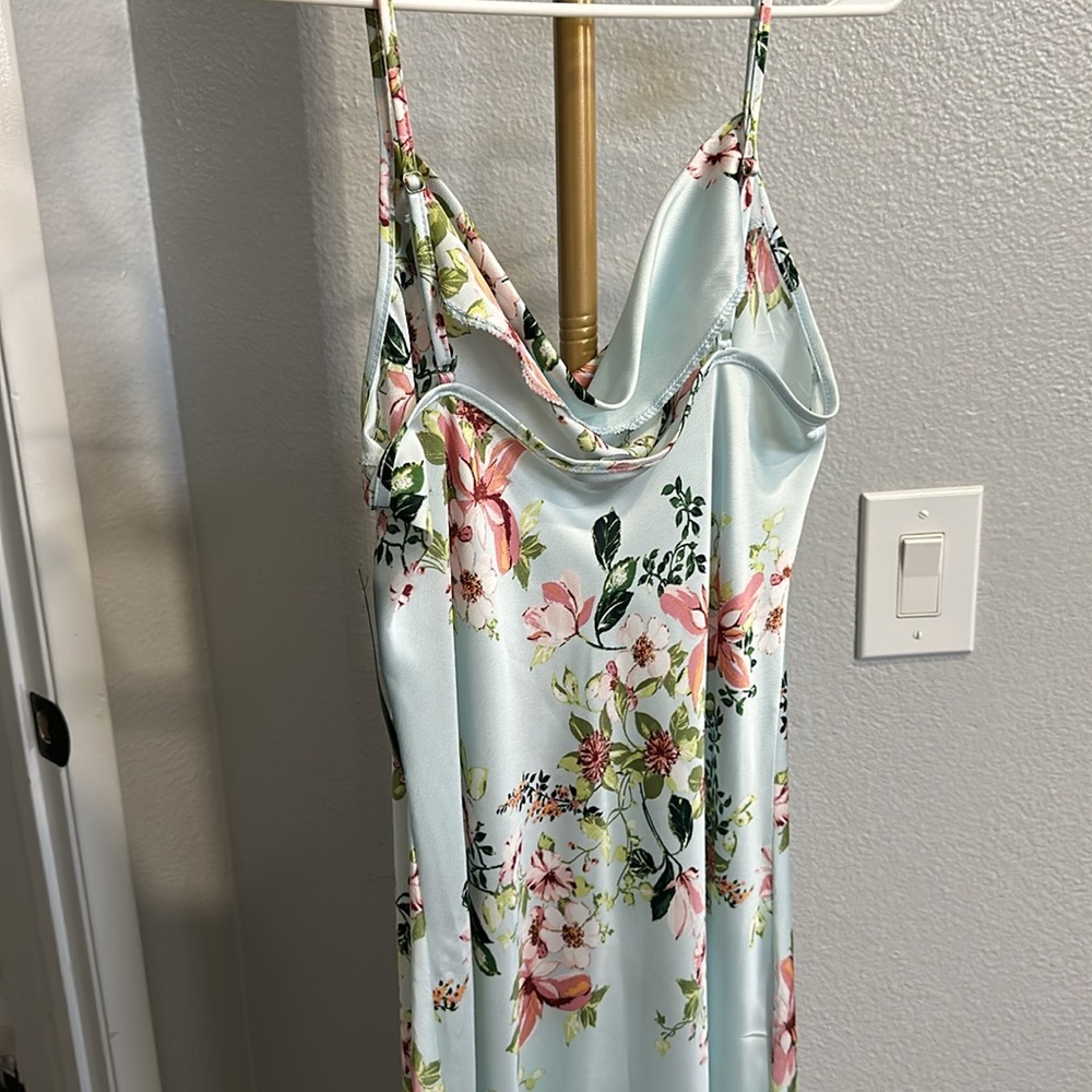 Bebe slip dress. Size M. NWT! Has a very light blue tint to it. Midi dress. - Picture 5 of 8